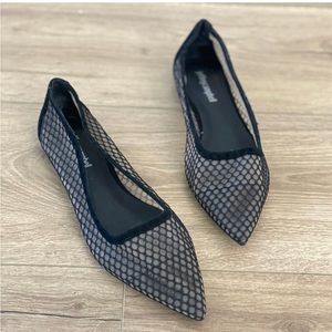 Jeffery Campbell Black Mesh Pointed toe flats 6